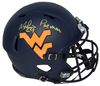 ADAM JONES SIGNED WEST VIRGINIA MOUNTAINEERS FULL SIZE SPEED HELMET W/ PACMAN