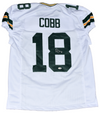 RANDALL COBB SIGNED GREEN BAY PACKERS #18 WHITE GAME CUT JERSEY JSA