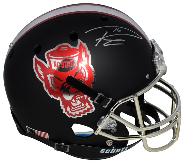 RUSSELL WILSON SIGNED NORTH CAROLINA NC STATE WOLFPACK BLACK FULL SIZE HELMET