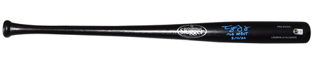 GEORGE LOMBARD JR SIGNED NEW YORK YANKEES LOUISVILLE SLUGGER BLACK BAT BECKETT
