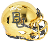 MIKE SINGLETARY SIGNED BAYLOR BEARS GOLD CHROME SPEED MINI HELMET BECKETT