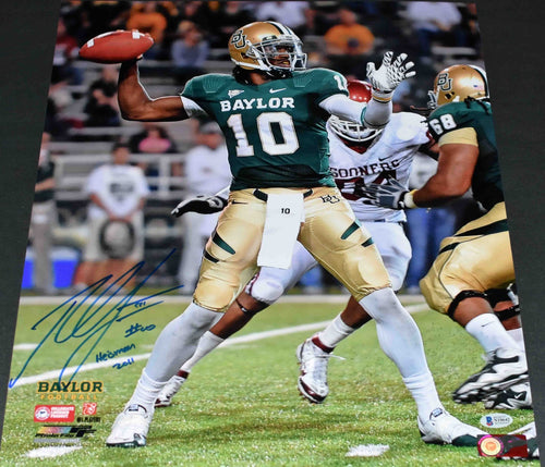 ROBERT GRIFFIN III RG3 SIGNED BAYLOR BEARS VS OKLAHOMA 16x20 PHOTO W/ HEISMAN 11
