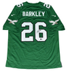 SAQUON BARKLEY SIGNED PHILADELPHIA EAGLES #26 KELLY GREEN NIKE JERSEY BECKETT