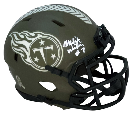 ROQUAN SMITH SIGNED BALTIMORE RAVENS 2026 BLACK SPEED MINI HELMET BECKETT