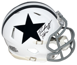 DREW PEARSON SIGNED DALLAS COWBOYS WHITE SPEED MINI HELMET W/ HOF 21
