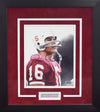 JIM PLUNKETT AUTOGRAPHED STANFORD CARDINAL 8x10 FRAMED PHOTO COA
