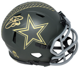 EMMITT SMITH SIGNED DALLAS COWBOYS SALUTE TO SERVICE 4 SPEED MINI HELMET BECKETT