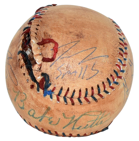 THE SANDLOT CAST (6) SIGNED BABE RUTH REPLICA BASEBALL - TOM GUIRY BRANDON ADAMS