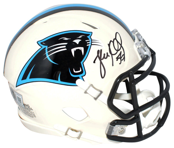 LUKE KUECHLY SIGNED CAROLINA PANTHERS RETRO SPEED MINI HELMET BECKETT