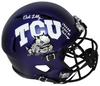 BOB LILLY SIGNED TCU HORNED FROGS PURPLE FULL SIZE SPEED HELMET BECKETT