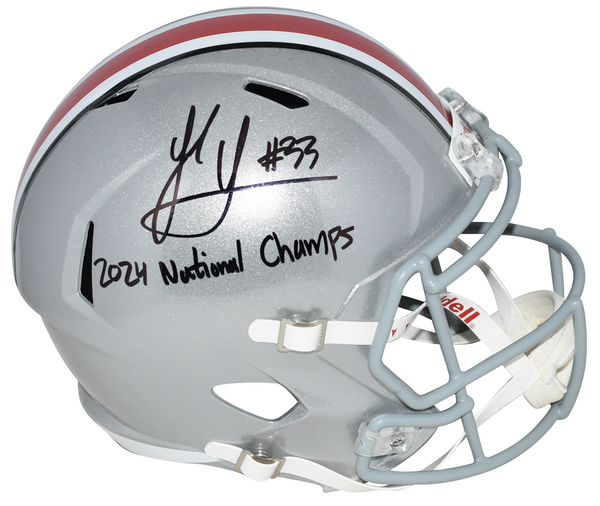 JACK SAWYER SIGNED OHIO STATE BUCKEYES FULL SIZE HELMET W/ 2024 NATIONAL CHAMPS