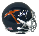 AARON JONES SIGNED AUTOGRAPHED UTEP MINERS NAVY MINI HELMET JSA