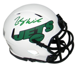 ZACH WILSON AUTOGRAPHED SIGNED NEW YORK JETS LUNAR SPEED MINI HELMET BECKETT