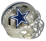 DAK PRESCOTT EZEKIEL ELLIOTT AMARI COOPER SIGNED DALLAS COWBOYS CHROME HELMET