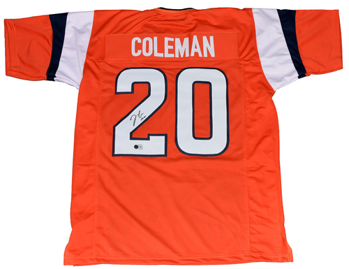 JONAH COLEMAN AUTOGRAPHED DENVER BRONCOS #20 ORANGE JERSEY BECKETT