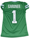 AHMAD SAUCE GARDNER SIGNED NEW YORK JETS #1 GREEN GAME CUT JERSEY BECKETT