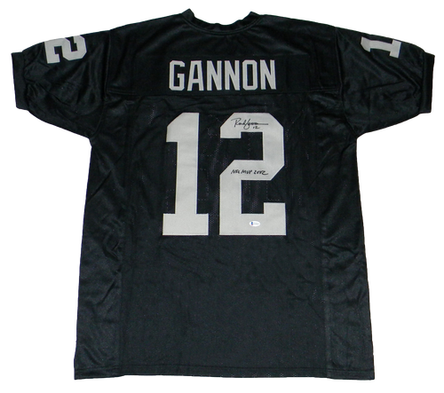 RICH GANNON SIGNED OAKLAND RAIDERS #12 BLACK JERSEY BECKETT W/ NFL MVP 2002