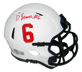 ALABAMA CRIMSON TIDE DEVONTA SMITH SIGNED LUNAR SPEED MINI HELMET BECKETT