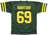 DAVID BAKHTIARI AUTOGRAPHED SIGNED GREEN BAY PACKERS #69 GREEN JERSEY BECKETT