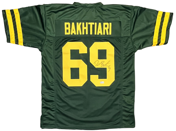 DAVID BAKHTIARI AUTOGRAPHED SIGNED GREEN BAY PACKERS #69 GREEN JERSEY BECKETT