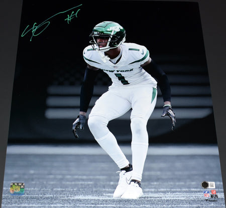 AHMAD SAUCE GARDNER SIGNED NEW YORK JETS ECLIPSE AUTHENTIC HELMET W/ 2022 DROY