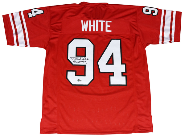 RANDY WHITE AUTOGRAPHED MARYLAND TERRAPINS #94 RED JERSEY BECKETT