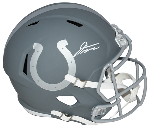 JONATHAN TAYLOR SIGNED INDIANAPOLIS COLTS SLATE FULL SIZE SPEED HELMET BECKETT