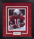 JIM PLUNKETT AUTOGRAPHED STANFORD CARDINAL 8x10 FRAMED PHOTO COA