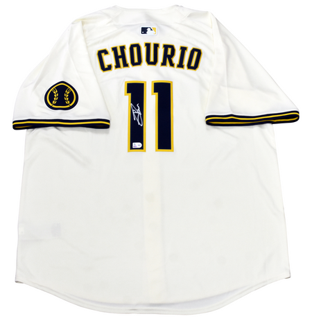 BARRY LARKIN SIGNED MICHIGAN WOLVERINES #16 NAVY BASEBALL JERSEY COA