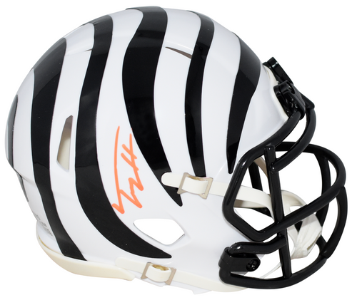 TREY HENDRICKSON SIGNED CINCINNATI BENGALS WHITE SPEED MINI HELMET BECKETT