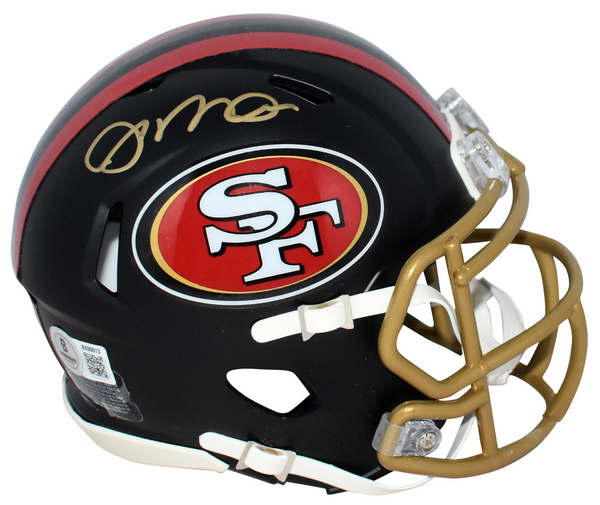 JOE MONTANA SIGNED SAN FRANCISCO 49ERS 2025 RIVALRIES SPEED MINI HELMET BECKETT