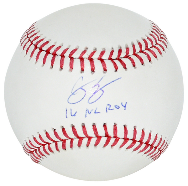 COREY SEAGER SIGNED DODGERS OFFICIAL RAWLINGS MLB BASEBALL W/ 16 NL ROY