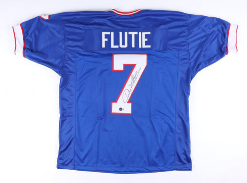 DOUG FLUTIE AUTOGRAPHED SIGNED BUFFALO BILLS #7 BLUE JERSEY BECKETT