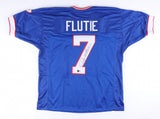 DOUG FLUTIE AUTOGRAPHED SIGNED BUFFALO BILLS #7 BLUE JERSEY BECKETT