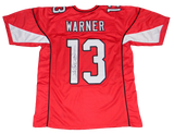 KURT WARNER AUTOGRAPHED SIGNED ARIZONA CARDINALS #13 RED JERSEY JSA