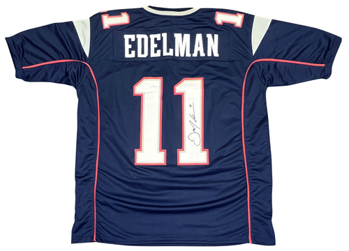 JULIAN EDELMAN SIGNED AUTOGRAPHED NEW ENGLAND PATRIOTS #11 NAVY JERSEY JSA