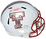 WES WELKER SIGNED TEXAS TECH RED RAIDERS GALVANICED FULL SIZE SPEED HELMET JSA
