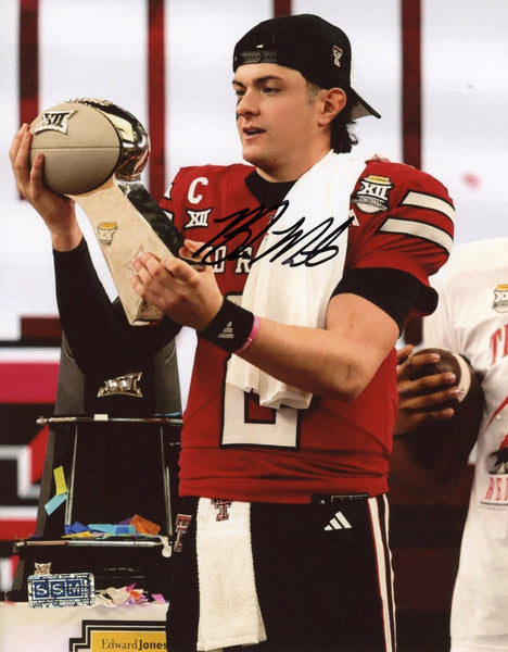 BEHREN MORTON AUTOGRAPHED TEXAS TECH RED RAIDERS 8x10 PHOTO COA