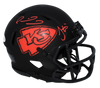 PATRICK MAHOMES TYREEK HILL SIGNED KANSAS CITY CHIEFS ECLIPSE MINI HELMET BAS