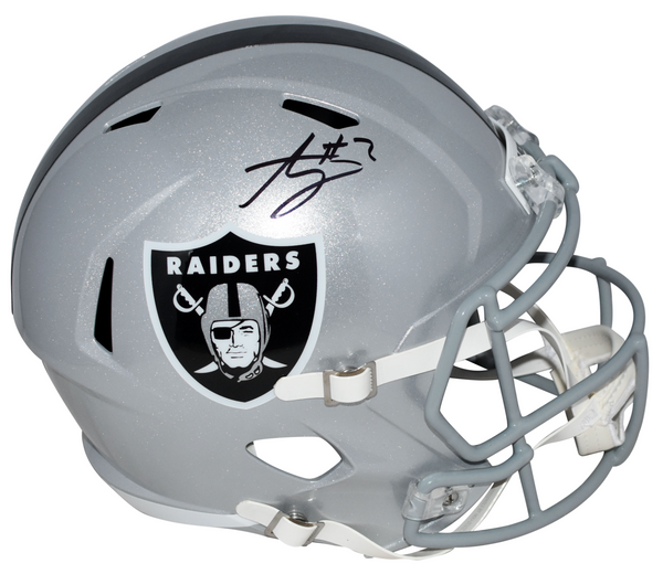 ASHTON JEANTY AUTOGRAPHED LAS VEGAS RAIDERS FULL SIZE SPEED HELMET BECKETT