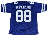 DREW PEARSON SIGNED DALLAS COWBOYS #88 BLUE JERSEY BECKETT W/ HOF 21