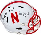 EMMETT JOHNSON SIGNED NEBRASKA CORNHUSKERS FULL SIZE SPEED HELMET W/ GO BIG RED