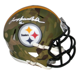 TERRY BRADSHAW SIGNED PITTSBURGH STEELERS CAMO SPEED MINI HELMET BECKETT