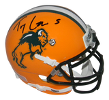 TREY LANCE SIGNED NORTH DAKOTA STATE BISON YELLOW MINI HELMET BECKETT