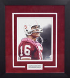 JIM PLUNKETT AUTOGRAPHED STANFORD CARDINAL 8x10 FRAMED PHOTO COA