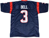 TANK DELL AUTOGRAPHED SIGNED HOUSTON TEXANS #3 NAVY JERSEY BECKETT