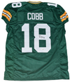 RANDALL COBB AUTOGRAPHED GREEN BAY PACKERS #18 GAME CUT JERSEY JSA