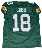 RANDALL COBB AUTOGRAPHED GREEN BAY PACKERS #18 GAME CUT JERSEY JSA