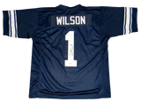 ZACH WILSON SIGNED AUTOGRAPHED BYU COUGARS #1 NAVY JERSEY BECKETT
