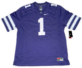 BILL SNYDER AUTOGRAPHED SIGNED KANSAS STATE WILDCATS #1 PURPLE NIKE JERSEY JSA